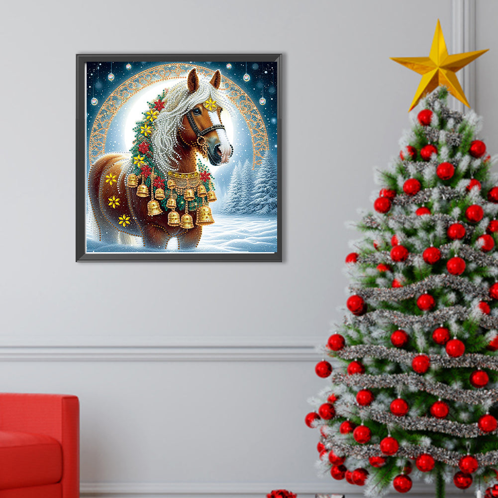 Christmas Horse - Special Shaped Drill Diamond Painting 40*40CM