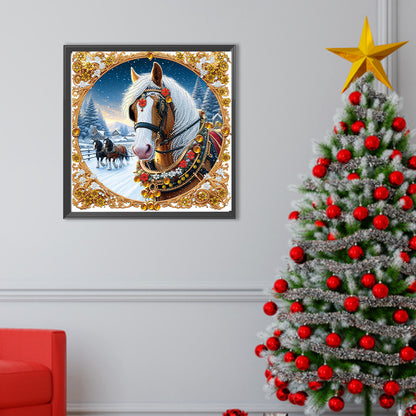 Christmas Horse - Special Shaped Drill Diamond Painting 40*40CM