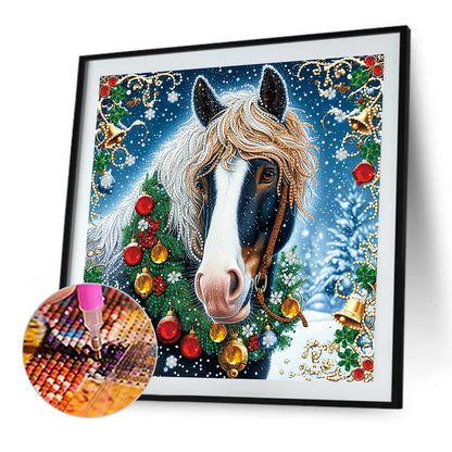 Christmas Horse - Special Shaped Drill Diamond Painting 40*40CM