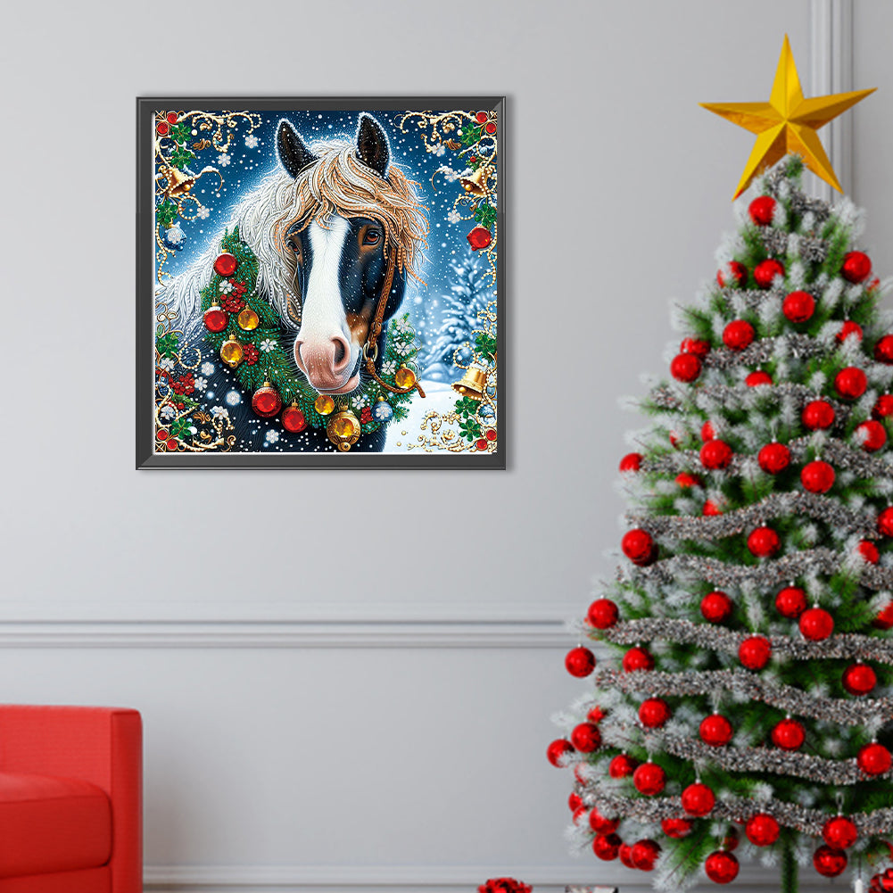 Christmas Horse - Special Shaped Drill Diamond Painting 40*40CM