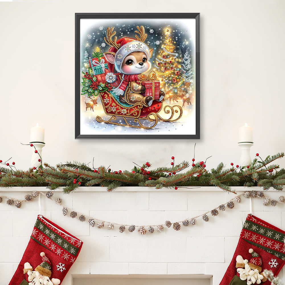 Christmas Deer - Special Shaped Drill Diamond Painting 30*30CM