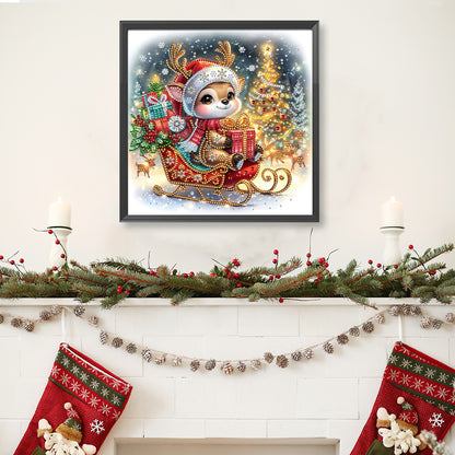 Christmas Deer - Special Shaped Drill Diamond Painting 30*30CM