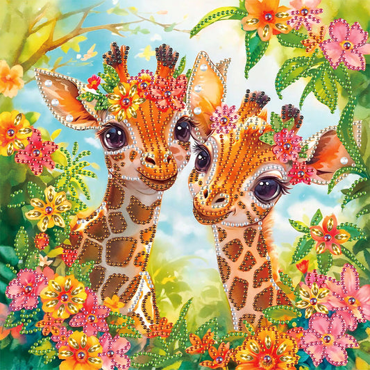 Funny Giraffe - Special Shaped Drill Diamond Painting 30*30CM