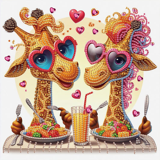 Funny Giraffe - Special Shaped Drill Diamond Painting 30*30CM