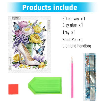 Flower High Heels - Special Shaped Drill Diamond Painting 30*40CM