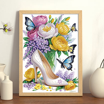 Flower High Heels - Special Shaped Drill Diamond Painting 30*40CM