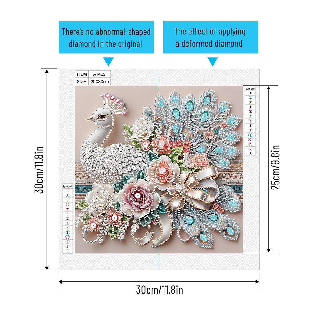 Peacock - Special Shaped Drill Diamond Painting 30*30CM