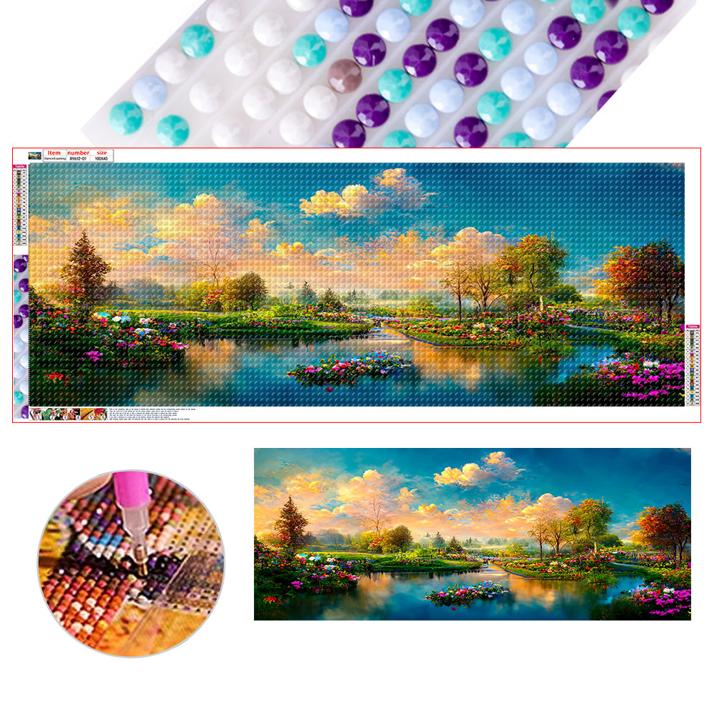 Beautiful Scenery - Full Round Drill Diamond Painting 100*40CM