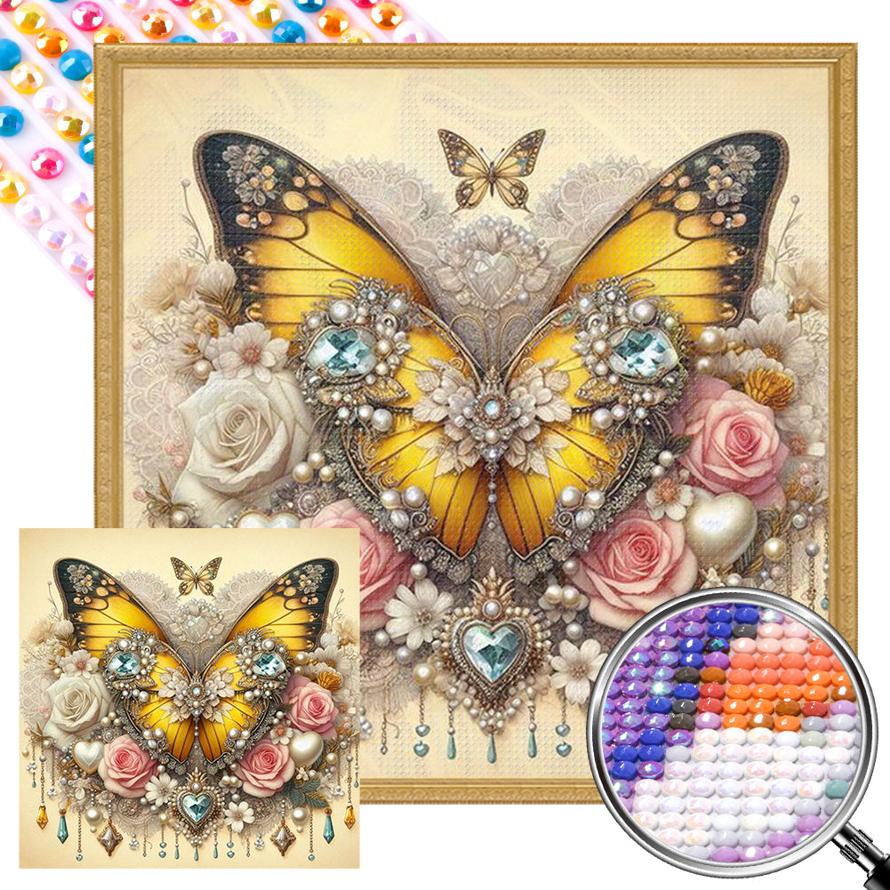 Butterfly - Full AB Round Drill Diamond Painting 30*30CM