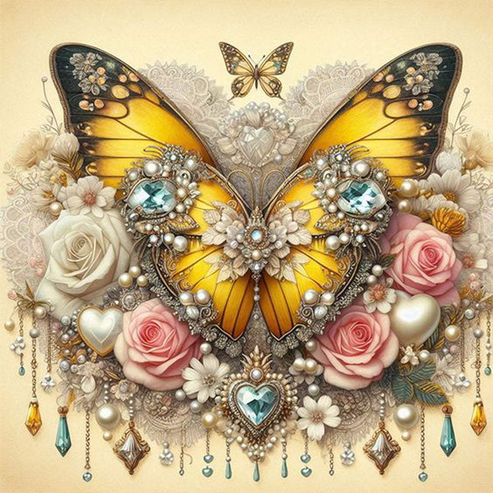 Butterfly - Full AB Round Drill Diamond Painting 30*30CM