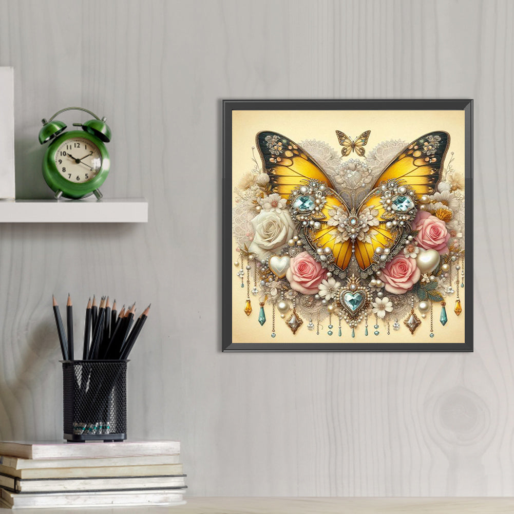 Butterfly - Full AB Round Drill Diamond Painting 30*30CM