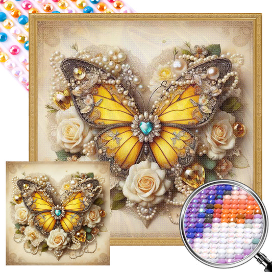 Butterfly - Full AB Round Drill Diamond Painting 30*30CM