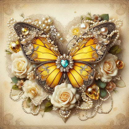 Butterfly - Full AB Round Drill Diamond Painting 30*30CM