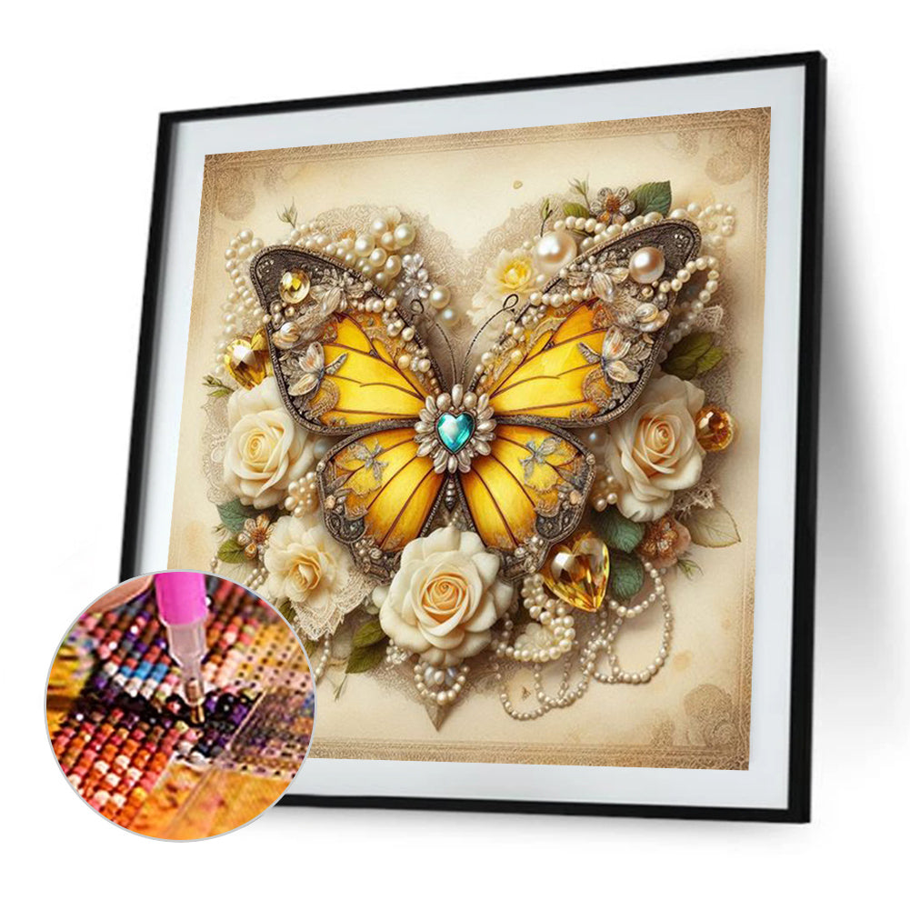 Butterfly - Full AB Round Drill Diamond Painting 30*30CM