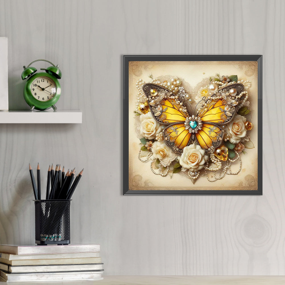 Butterfly - Full AB Round Drill Diamond Painting 30*30CM