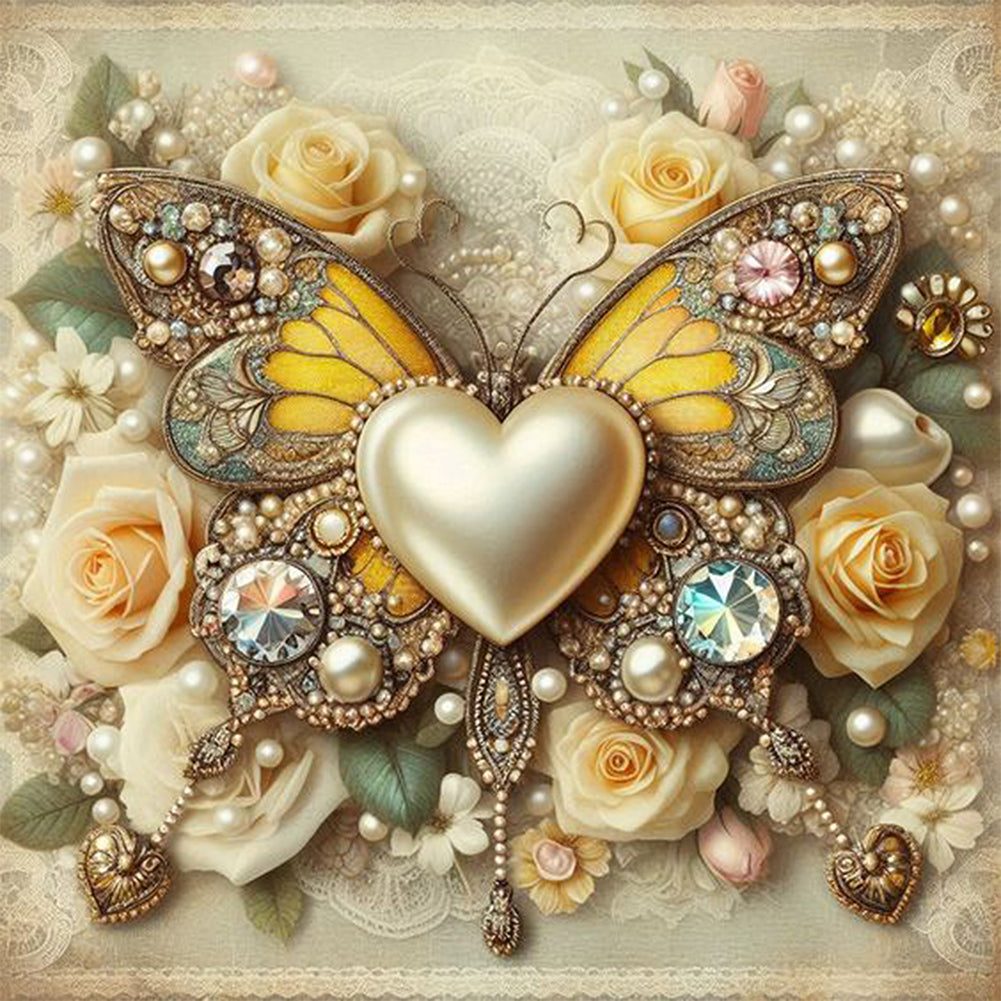 Butterfly - Full AB Round Drill Diamond Painting 30*30CM