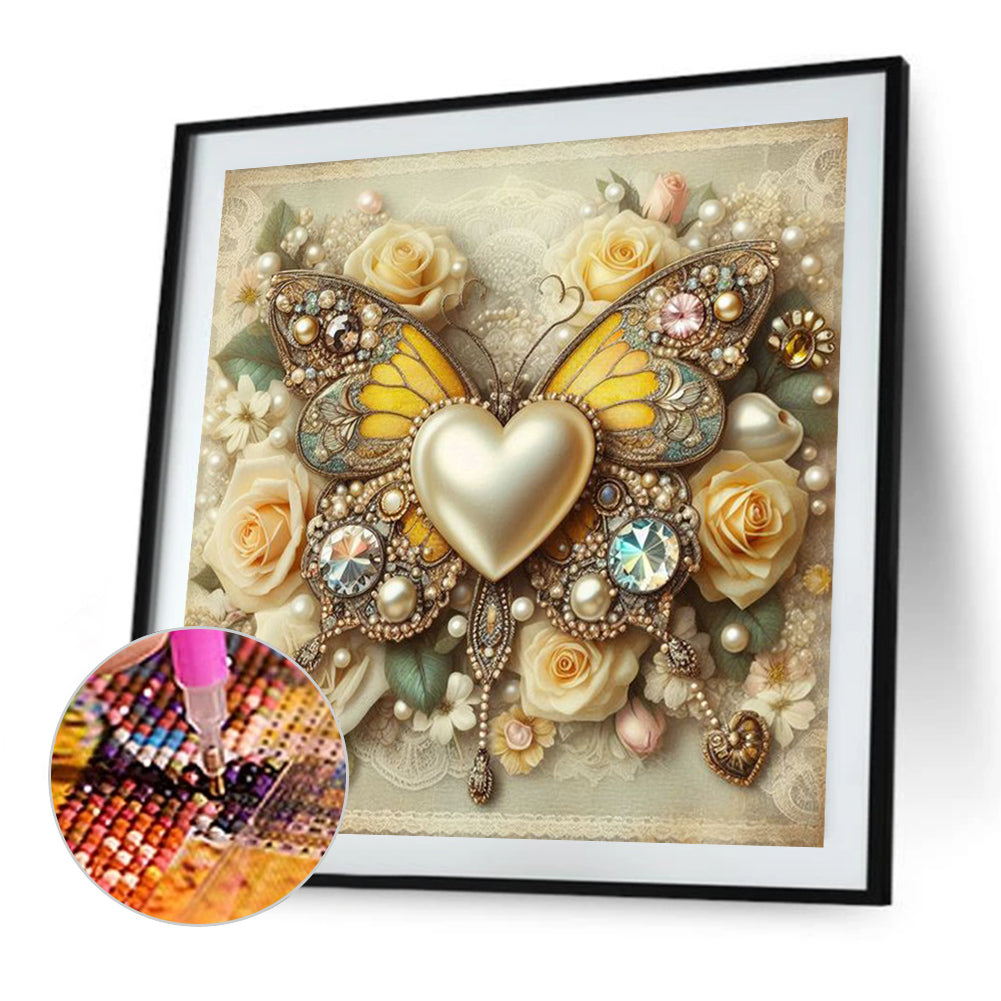 Butterfly - Full AB Round Drill Diamond Painting 30*30CM