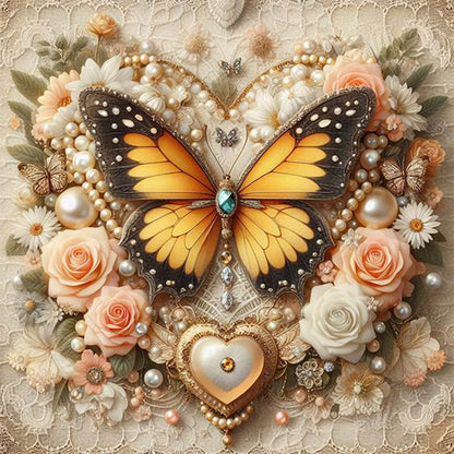 Butterfly - Full AB Round Drill Diamond Painting 30*30CM