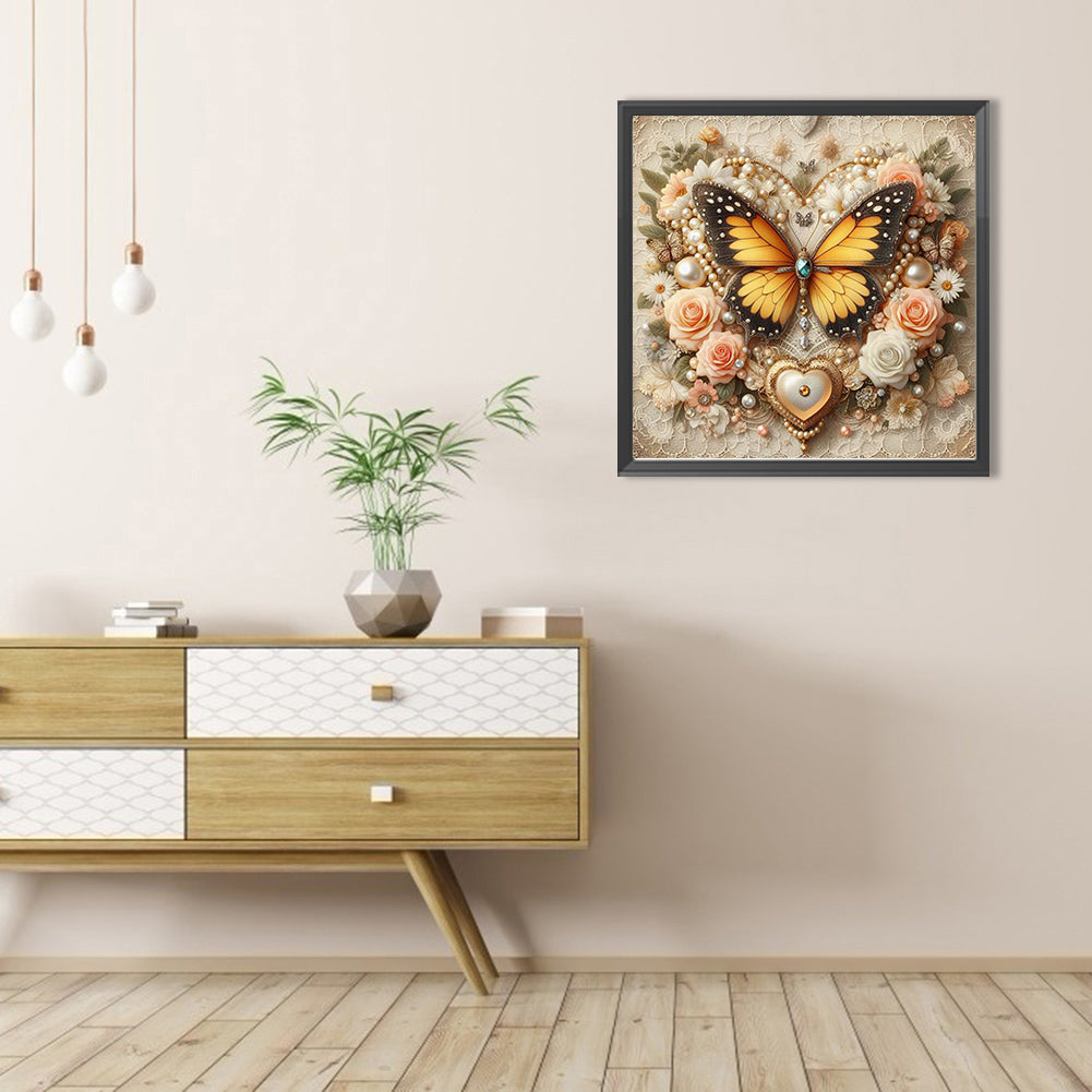 Butterfly - Full AB Round Drill Diamond Painting 30*30CM