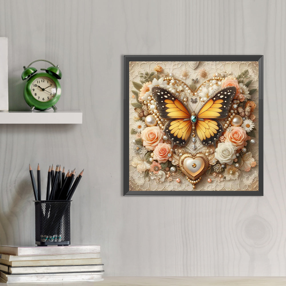 Butterfly - Full AB Round Drill Diamond Painting 30*30CM