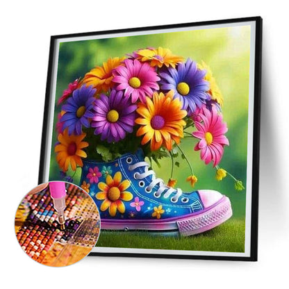 Daisy Bouquet Shoes - Full Round Drill Diamond Painting 30*30CM