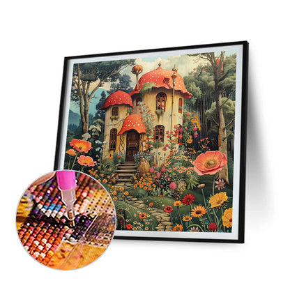 Autumn View Cottage - Full Round Drill Diamond Painting 40*40CM