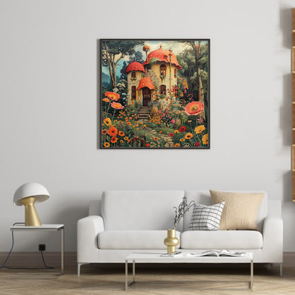 Autumn View Cottage - Full Round Drill Diamond Painting 40*40CM