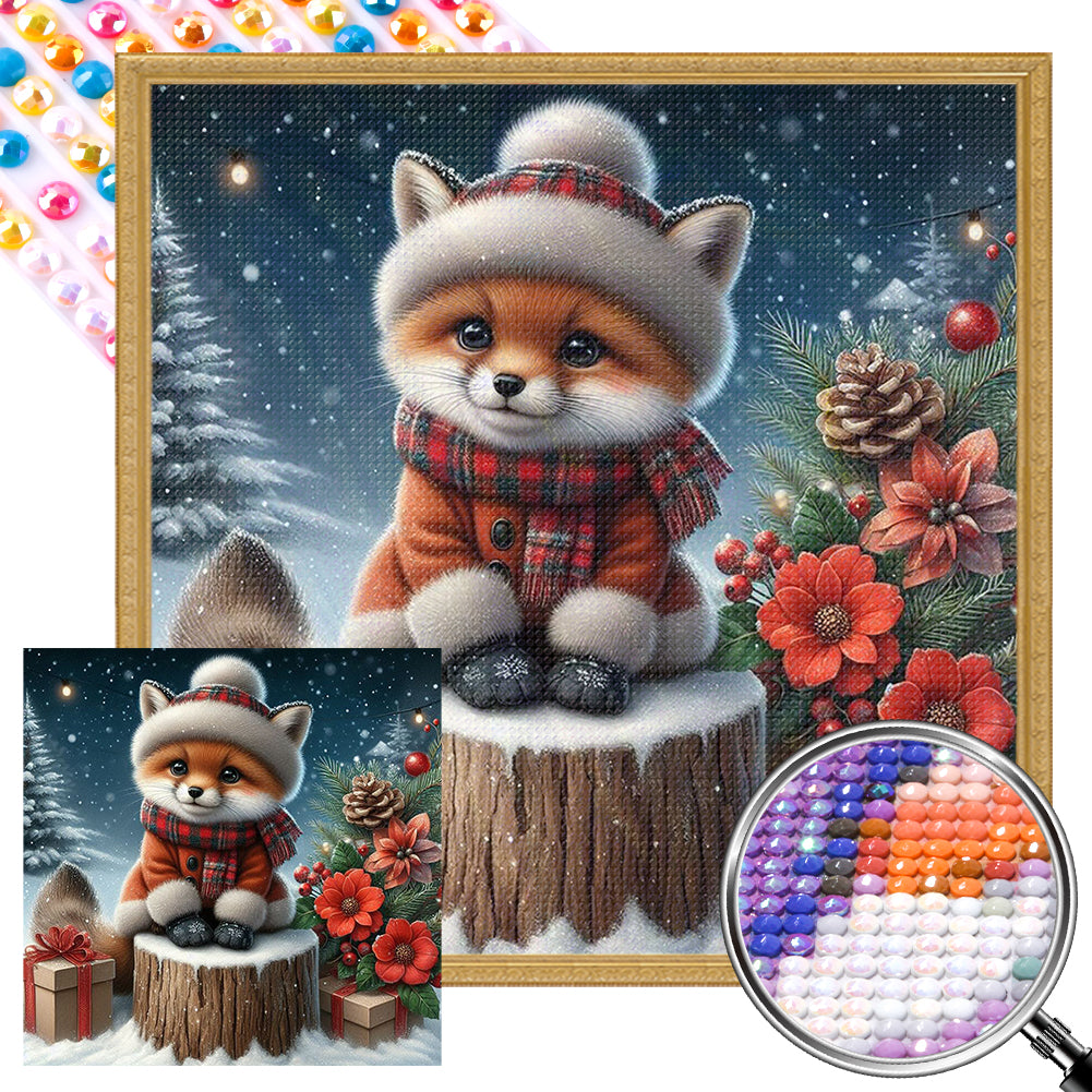 Snow Fox - Full AB Round Drill Diamond Painting 30*30CM