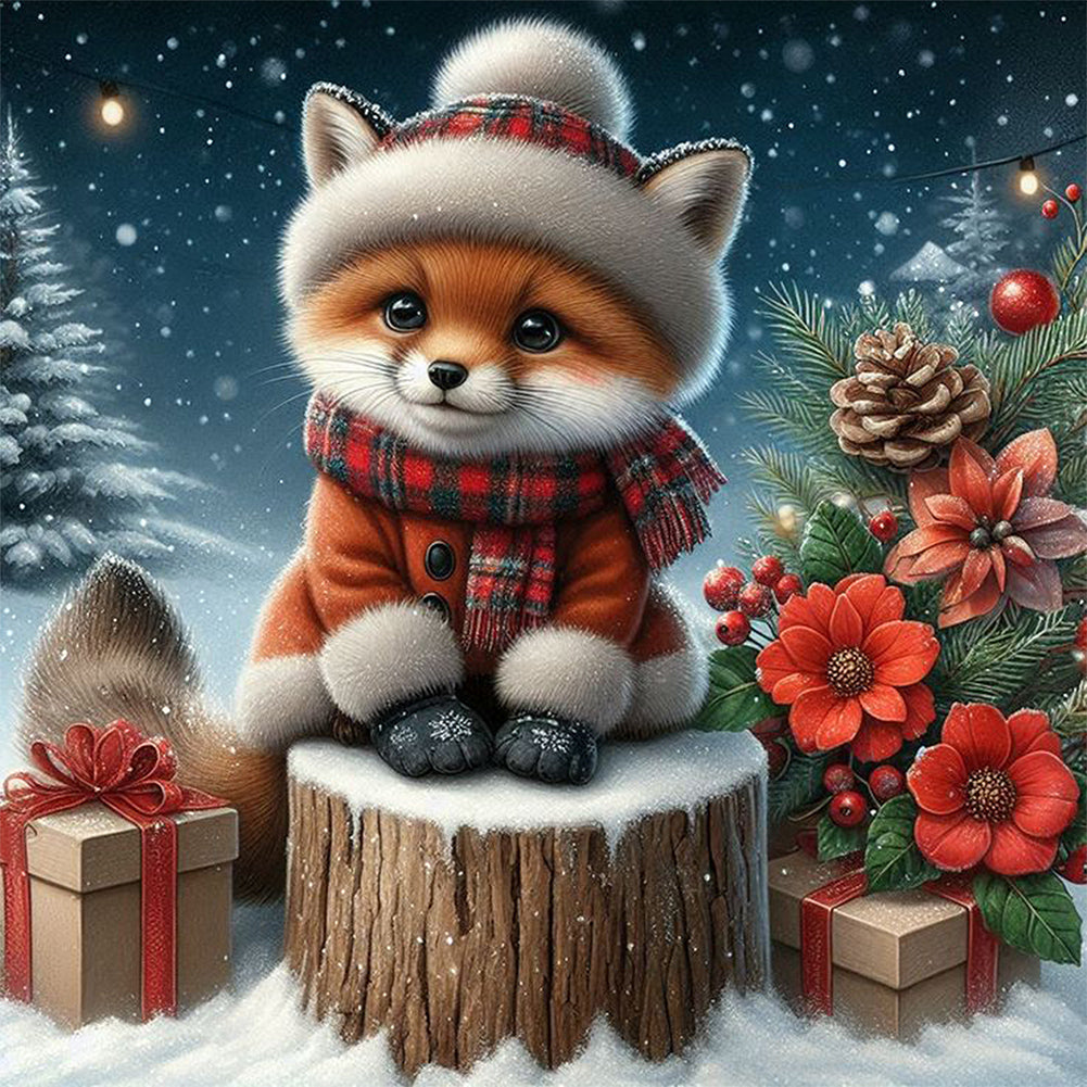 Snow Fox - Full AB Round Drill Diamond Painting 30*30CM