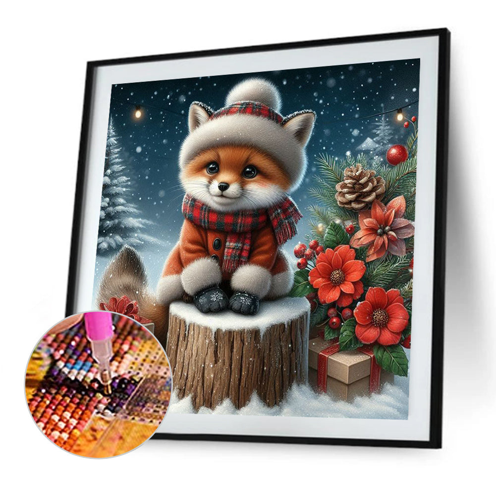 Snow Fox - Full AB Round Drill Diamond Painting 30*30CM