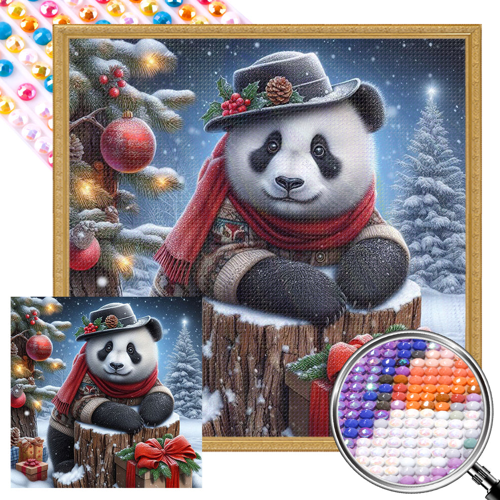 Snow Panda - Full AB Round Drill Diamond Painting 30*30CM