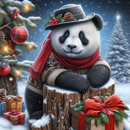 Snow Panda - Full AB Round Drill Diamond Painting 30*30CM