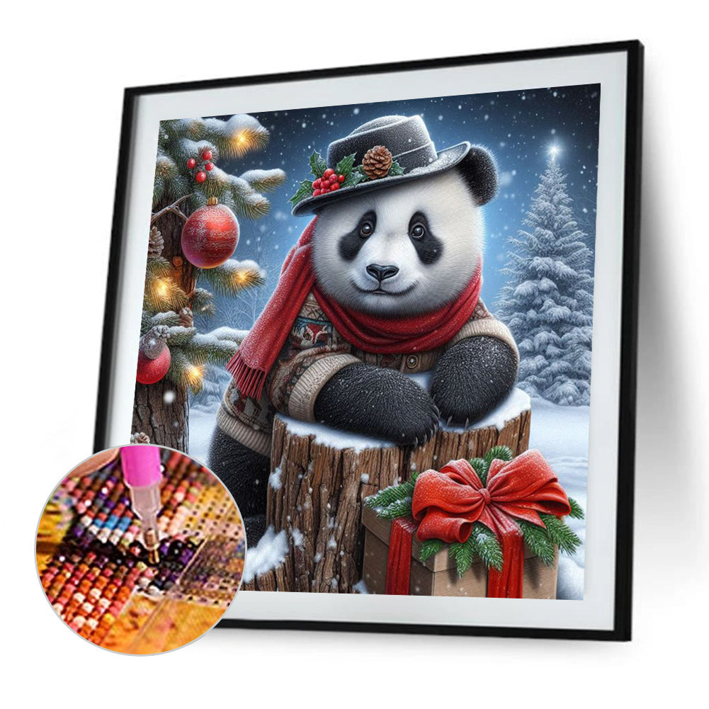 Snow Panda - Full AB Round Drill Diamond Painting 30*30CM