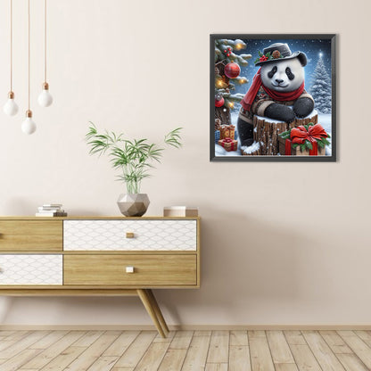 Snow Panda - Full AB Round Drill Diamond Painting 30*30CM