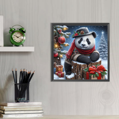 Snow Panda - Full AB Round Drill Diamond Painting 30*30CM