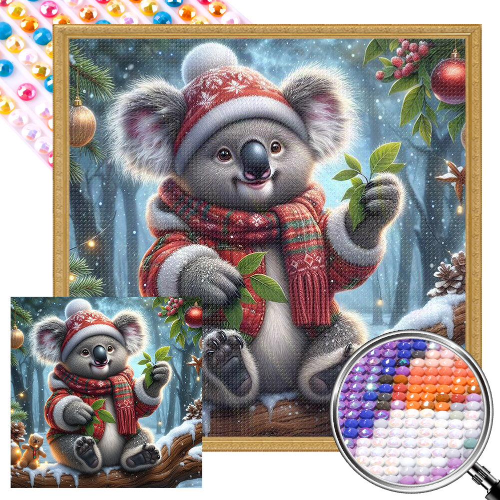 Snow Koala - Full AB Round Drill Diamond Painting 30*30CM