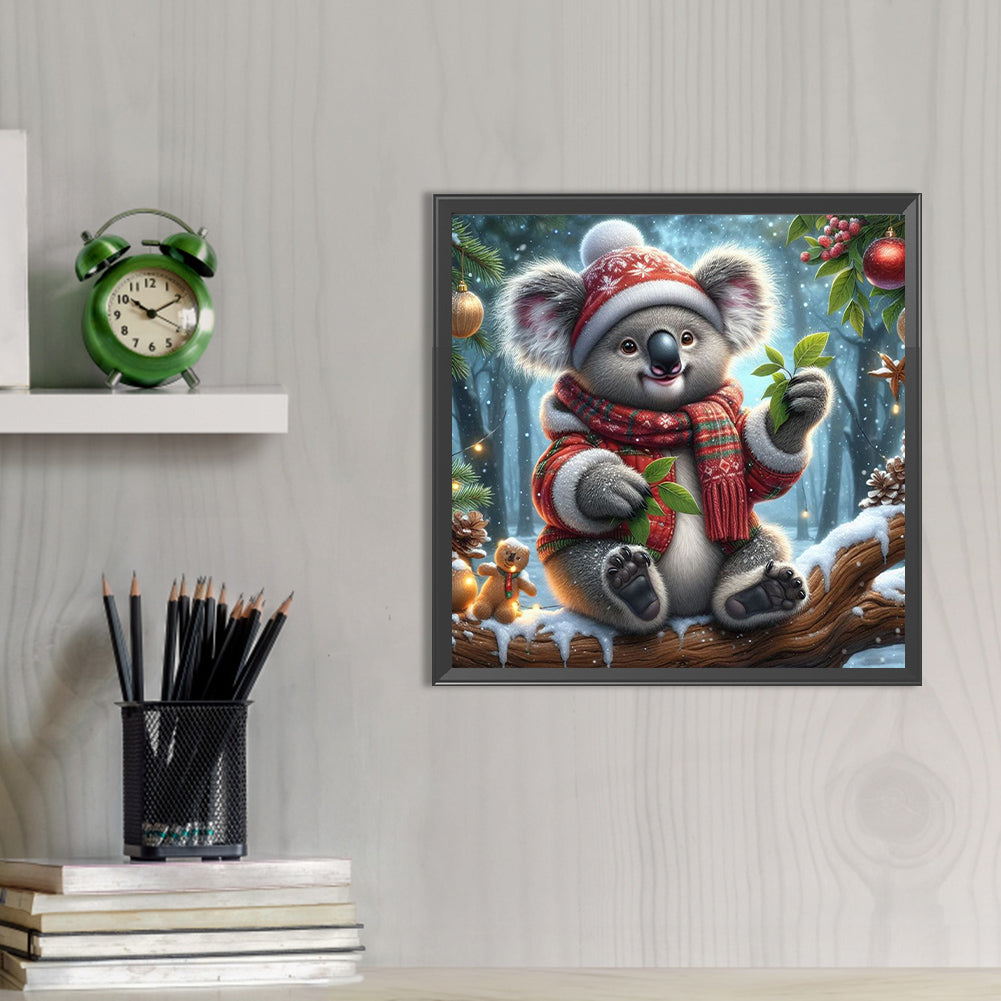 Snow Koala - Full AB Round Drill Diamond Painting 30*30CM