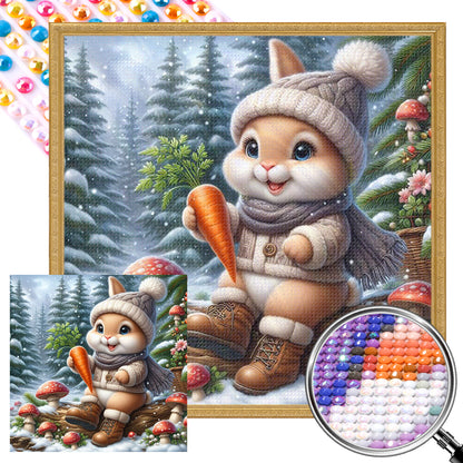 Snow Bunny - Full AB Round Drill Diamond Painting 30*30CM