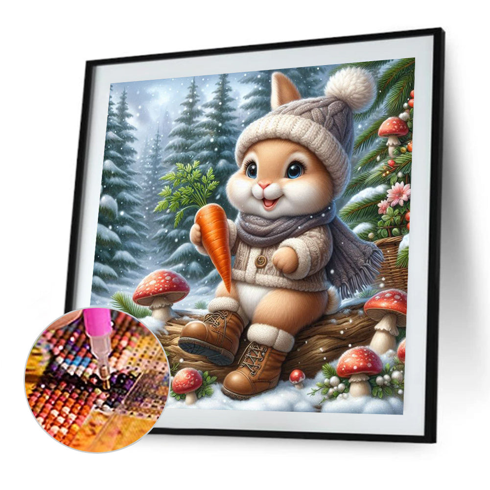 Snow Bunny - Full AB Round Drill Diamond Painting 30*30CM