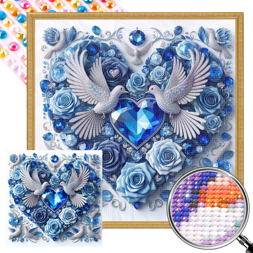 Love Pigeon - Full AB Round Drill Diamond Painting 30*30CM