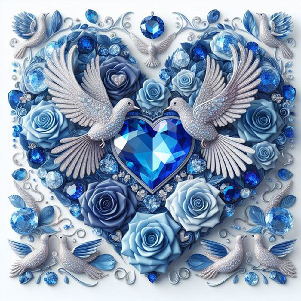 Love Pigeon - Full AB Round Drill Diamond Painting 30*30CM