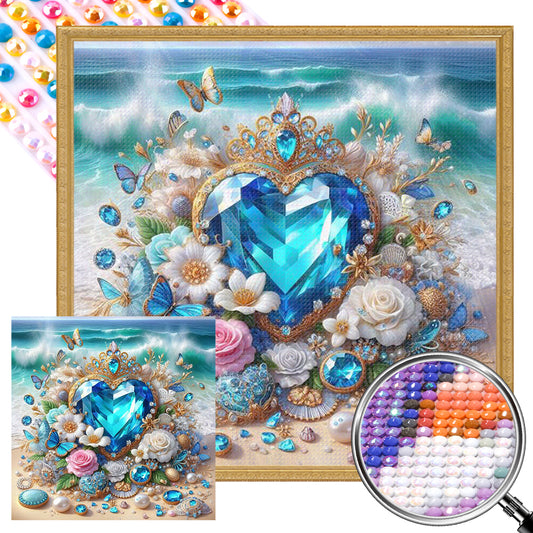 Love On The Beach - Full AB Round Drill Diamond Painting 30*30CM