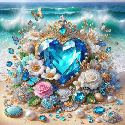 Love On The Beach - Full AB Round Drill Diamond Painting 30*30CM