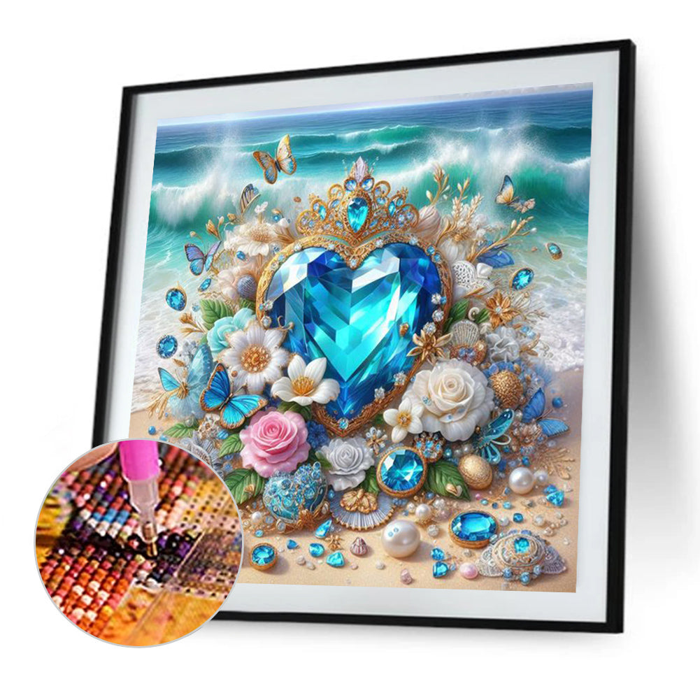 Love On The Beach - Full AB Round Drill Diamond Painting 30*30CM