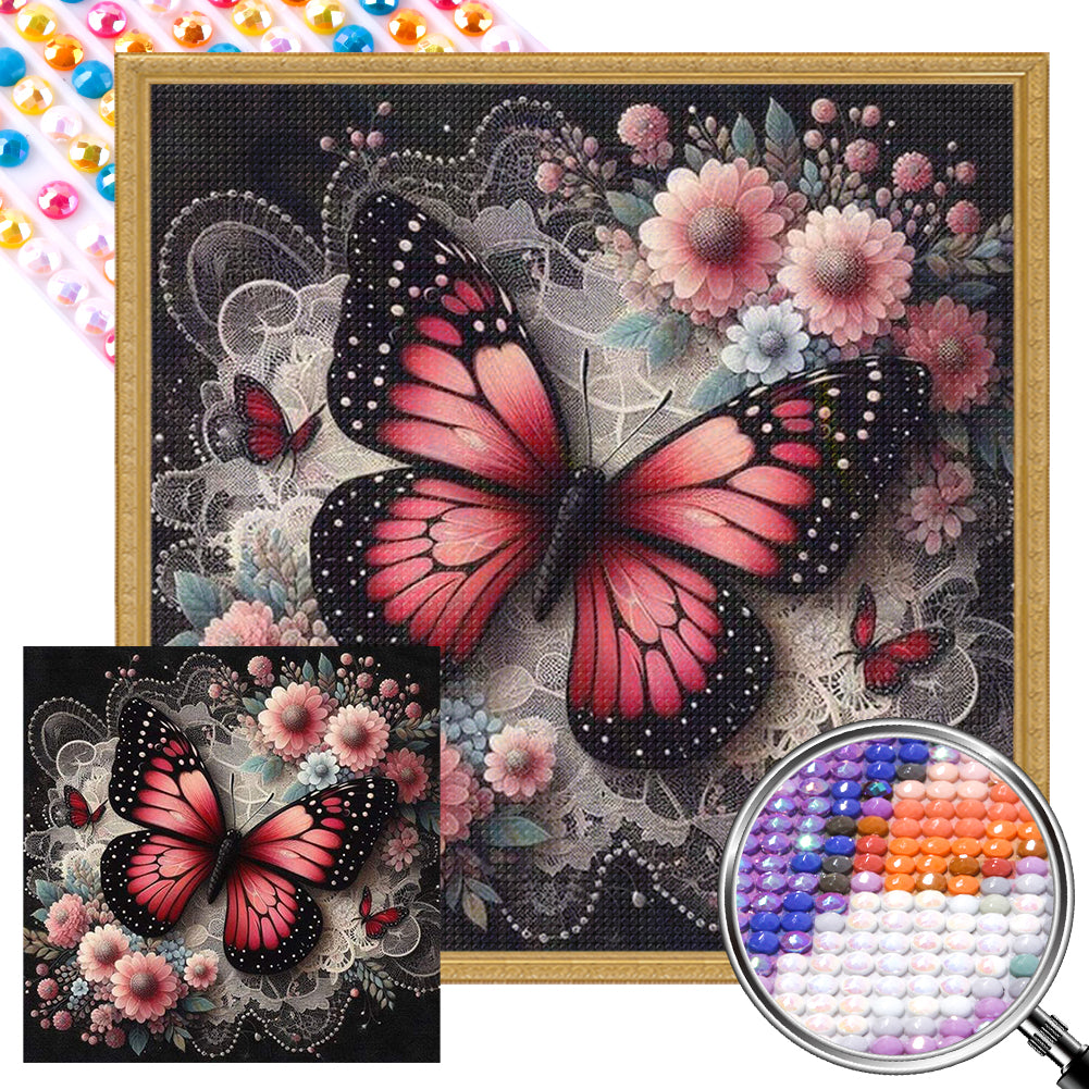 Butterfly - Full AB Round Drill Diamond Painting 40*40CM