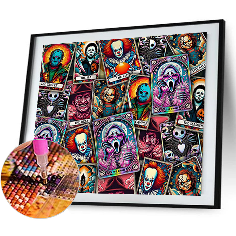 Halloween Horror Poster - Full Round Drill Diamond Painting 50*45CM