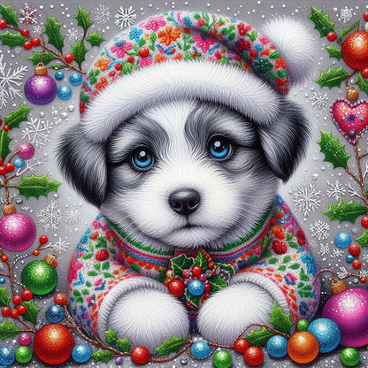 Christmas Dog - Full Round Drill Diamond Painting 40*40CM