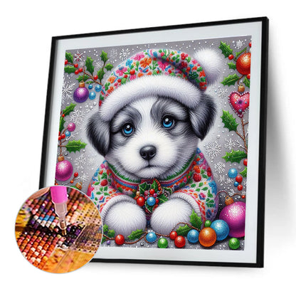 Christmas Dog - Full Round Drill Diamond Painting 40*40CM