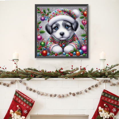 Christmas Dog - Full Round Drill Diamond Painting 40*40CM