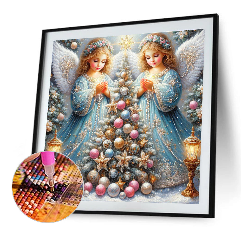 Christmas Tree And Angel - Full Round Drill Diamond Painting 40*40CM